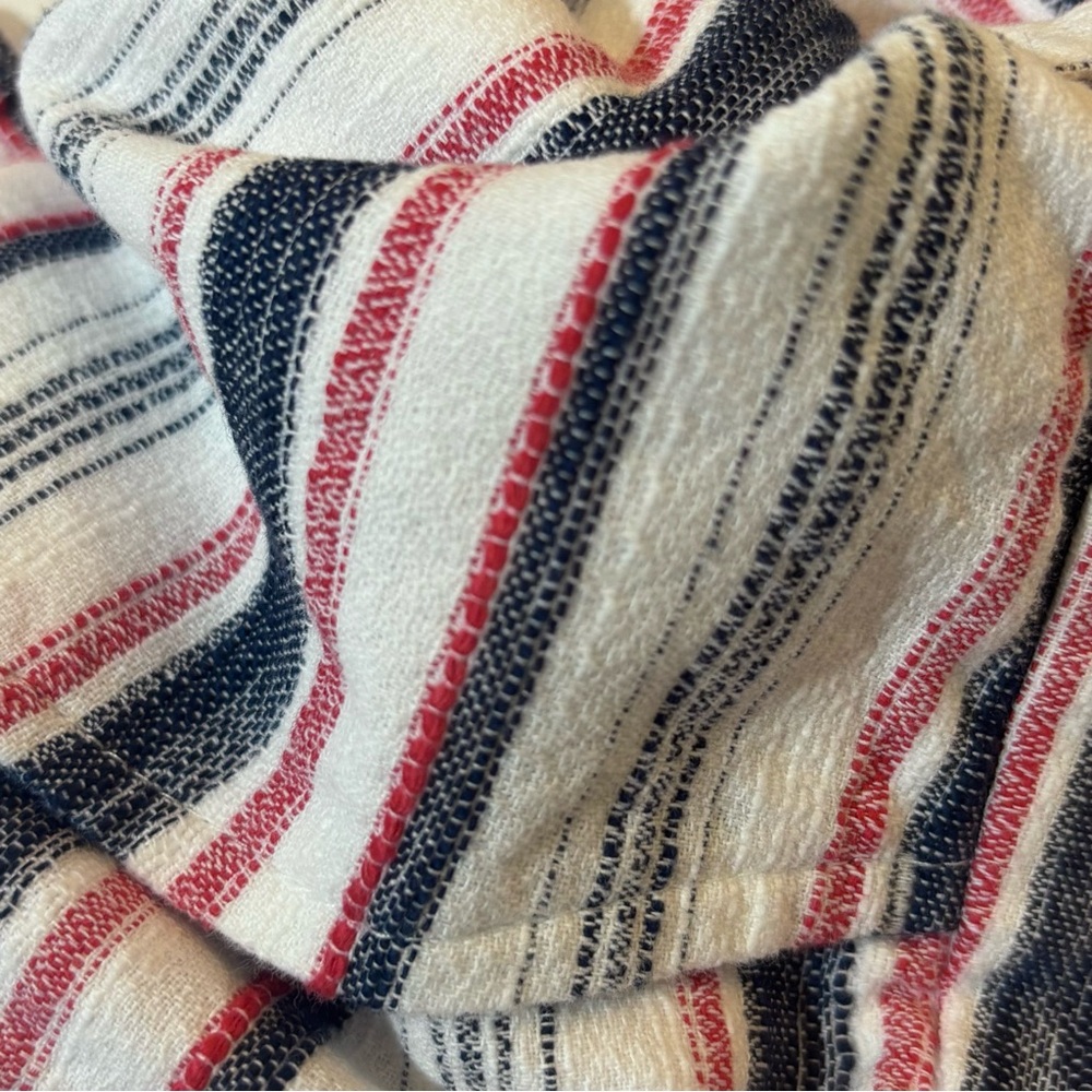 Loft Mid Rise 6 Shorts Striped Red/White/Blue 100% Cotton Size 4 - Picture 13 of 13